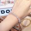 Handmade Rose Purple Pearl Bracelet With Starry Sky Beads Geometric Design Women Elegant Minimalist Jewelry