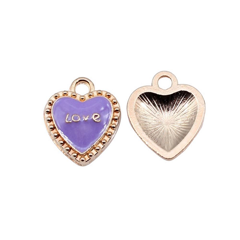 Love Heart Enamel Charms Multi Color Pendants For Romantic Jewelry Component