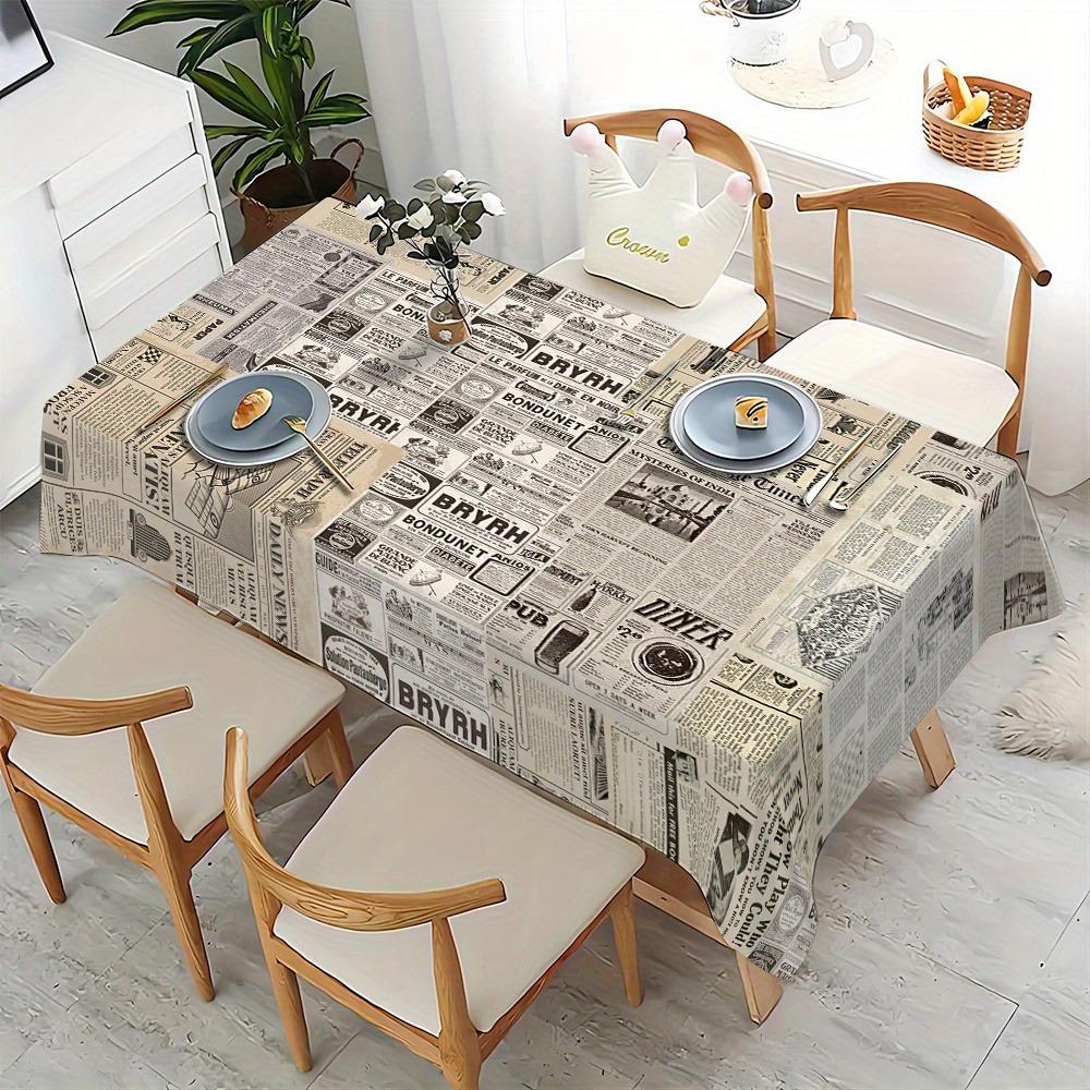 Retro British old newspaper style tablecloth - Creative rectangular tablecloth with a vintage look. Made of polyester material.