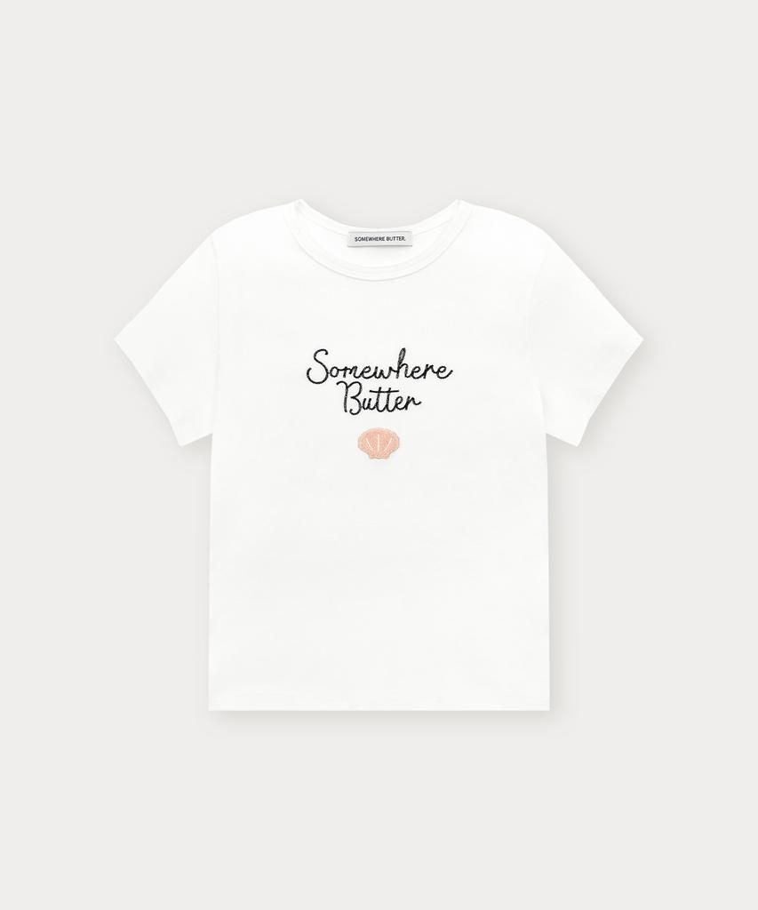 Sseomweeobeoteo Boucle Shell Logo Top - Ivory