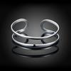 925 Sterling Silver Fine Double Line Bangle For Man Women Adjustable Bracelets Fashion Jewelry