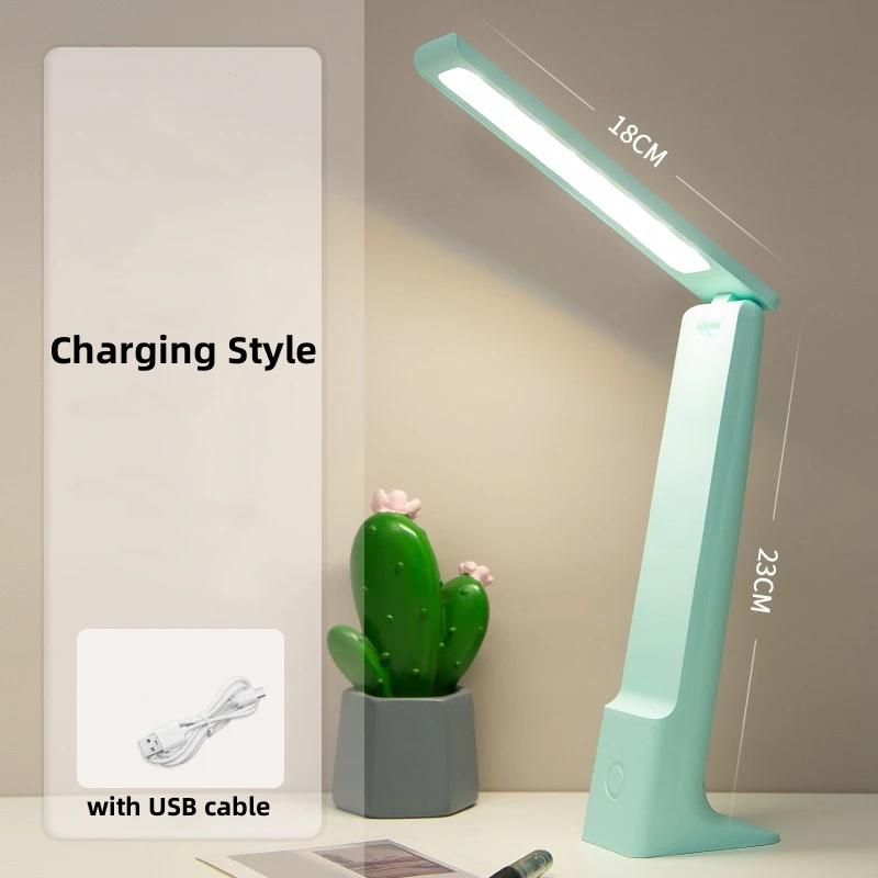 LED Folding Desk Lamp USB Charging Touch Control Dimmable Desktop Eye Protection Reading Study Office Bedroom Bedside Lamp