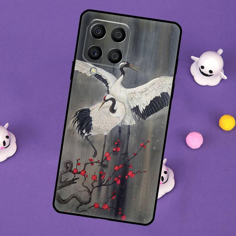 Red-crowned Crane Bird Cover For Samsung Galaxy M55 M15 M33 M13 M23 M53 M31 M51 M14 M34 M54 M20 M30s M52 M32 Case