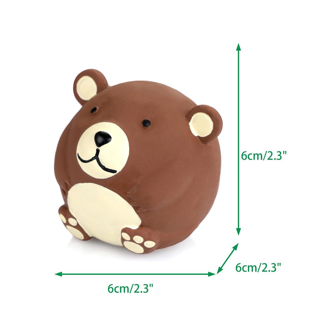 Chiwava Squeaky Latex Dog Funny Brown Bear Pet Interactive Play for Small and Medium Dogs 4-Piece Toys, Set,