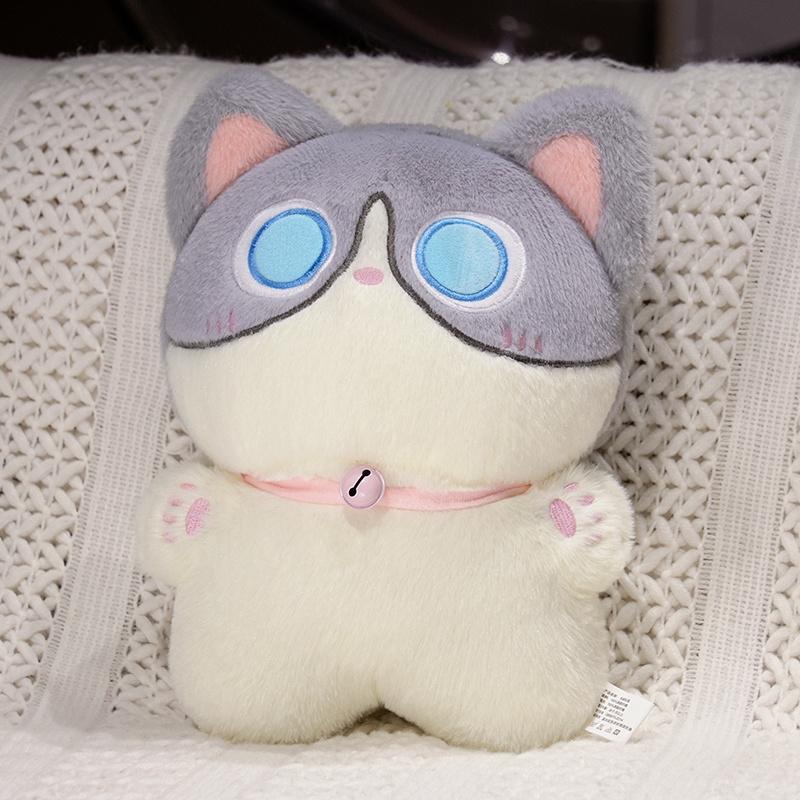 35cm Kawaii Große Augen Schwarze Katze Plüschtier Puppe Weiches Kuscheltier Katzenkissen Kissen Geburtstagsgeschenk für Kinder Heimdekoration