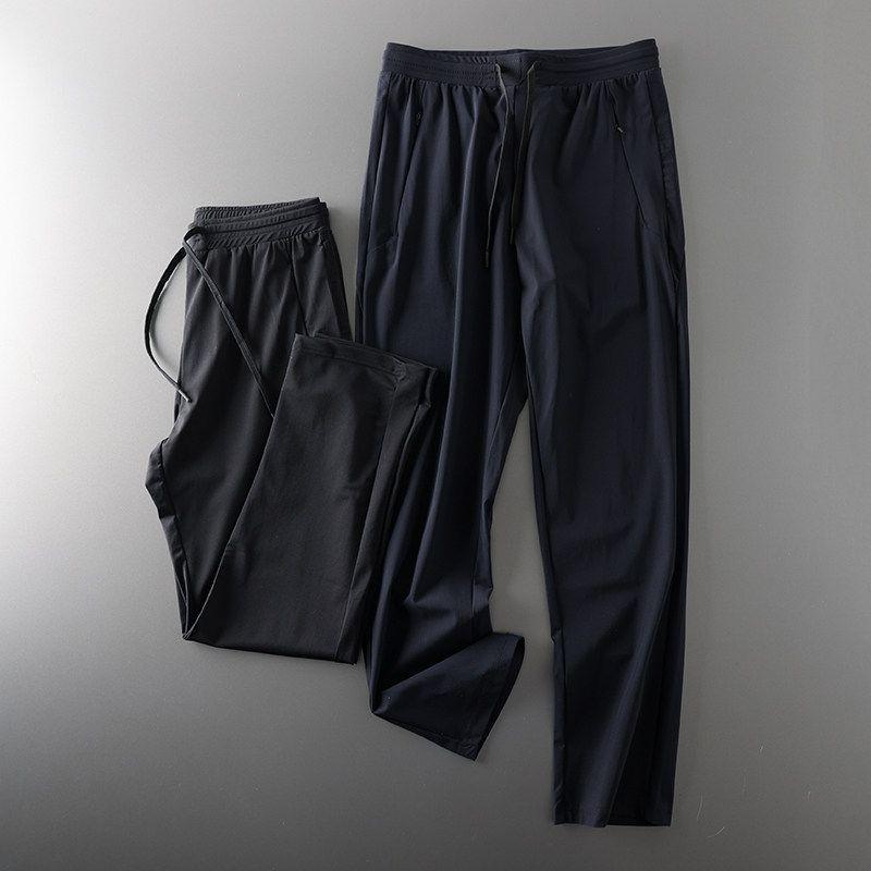 Export Tail Single Cut Label Woven Milk Ice Silk Sports Pants Men's Summer Thin Air Conditioning Pants Men's Casual Trousers