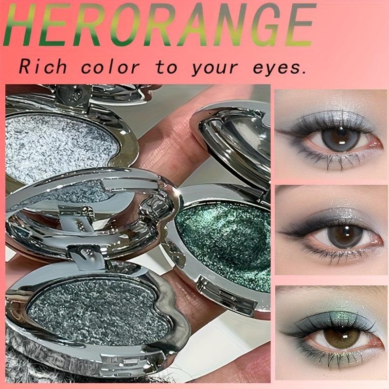 Herorange Heart-Shaped Highlighter Eyeshadow - Shimmer Glitter, Creamy Texture, Waterproof, Christmas Gift