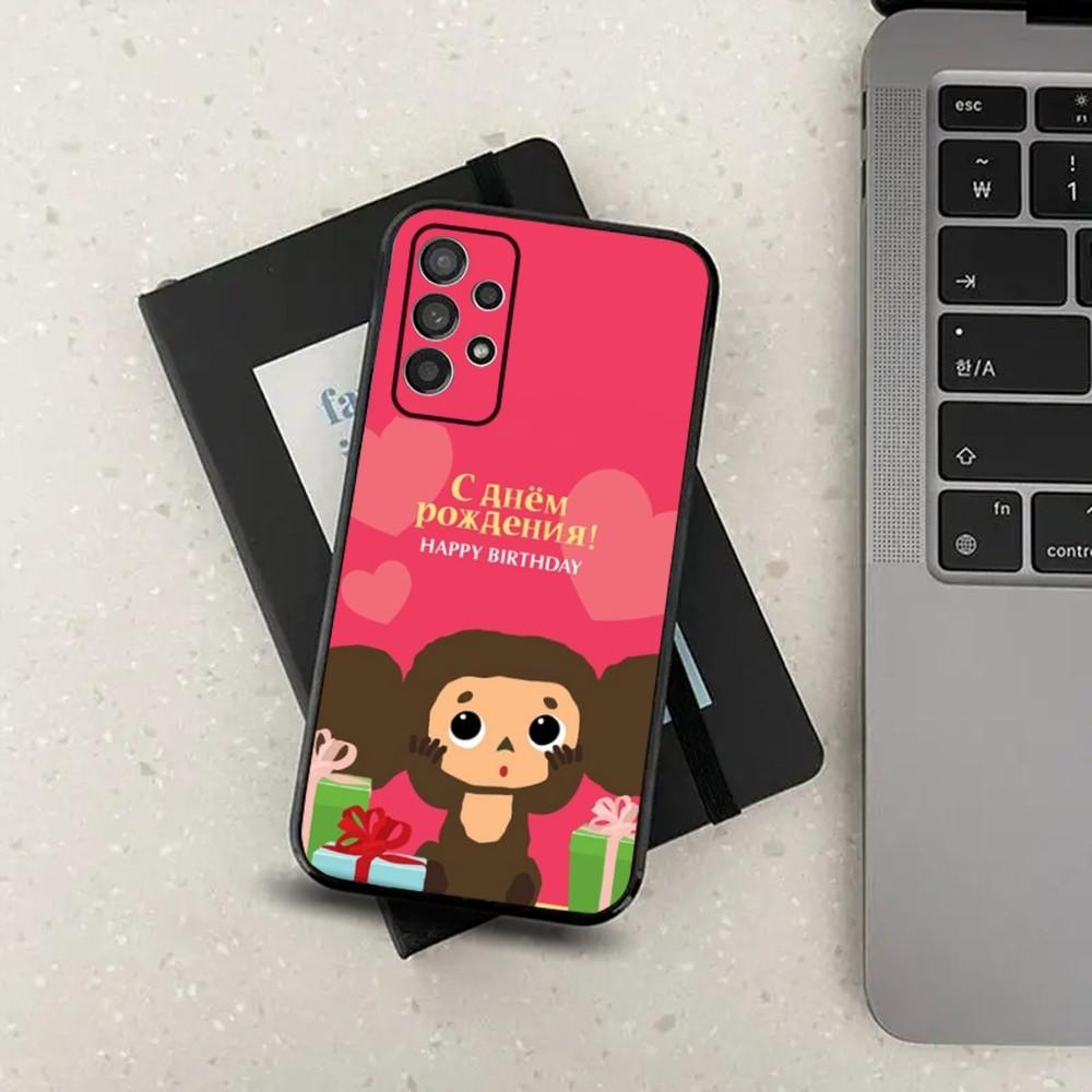 C-Cheburashka Phone Case For Samsung S24,S21,S22,S23,S30,Ultra,S20,Plus,Fe,Lite,Note,10,9,5G Black Soft Cover