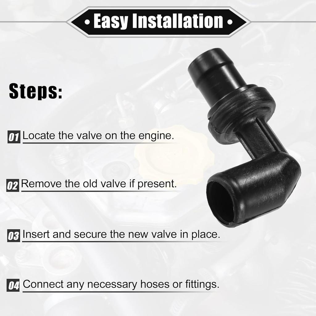 PCV Valve Compatible for Mazda 3 2007-2012 for Mazda CX-7 2007-2012, Durable Plastic Black Exhaust Positive Crankcase Ventilation Valve Fittings