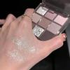 9-Color Eyeshadow Palette Comprehensive Makeup with Matte Shimmery Glitter Effects for Daily Makeup and Smokey Eye Makeup