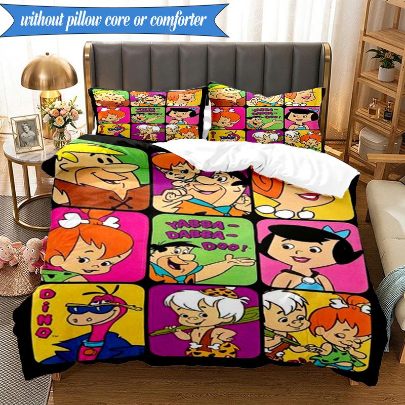 The Croods Players Adventure 3pcs K-pop music group Bedding set,Ideal for Bedroom, Dormitory,Including Duvet Cover And 2pcs Pillowcases,Fan gifts