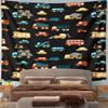 Colorful Cartoon Vehicles Pattern Pattern Wall Hanging Tapestry Decorative Tapestry Home Decor for Bedroom and Living Room