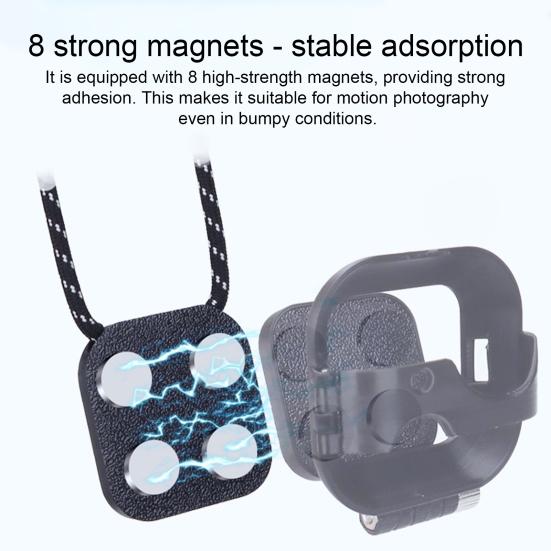 Magnetic Action Camera Chest Mount for Insta360 GO Ultra Hands-free Sports Camera POV Necklace Holder with Neck Strap Lanyard Camera Accessory