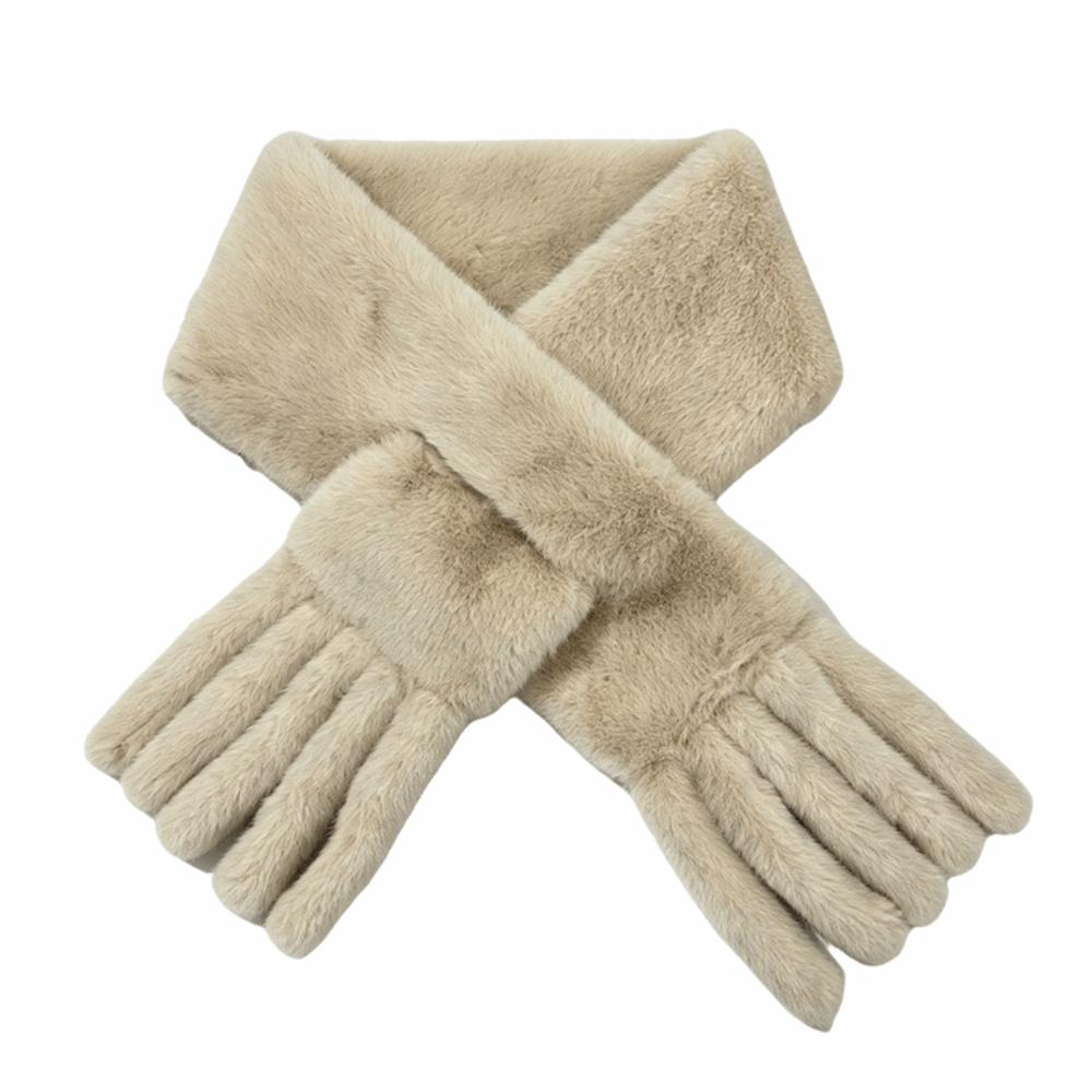 Thickened Women's Scarf Windroof Winter Collar Scarf Soft Faux Rabbit Fur Scarf  Winter