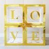 Baby Boxes with Letters for Baby Shower Wedding Birthday Party Decoration 4pcs/set Clear Box Set for Kid Boys Girls Gift