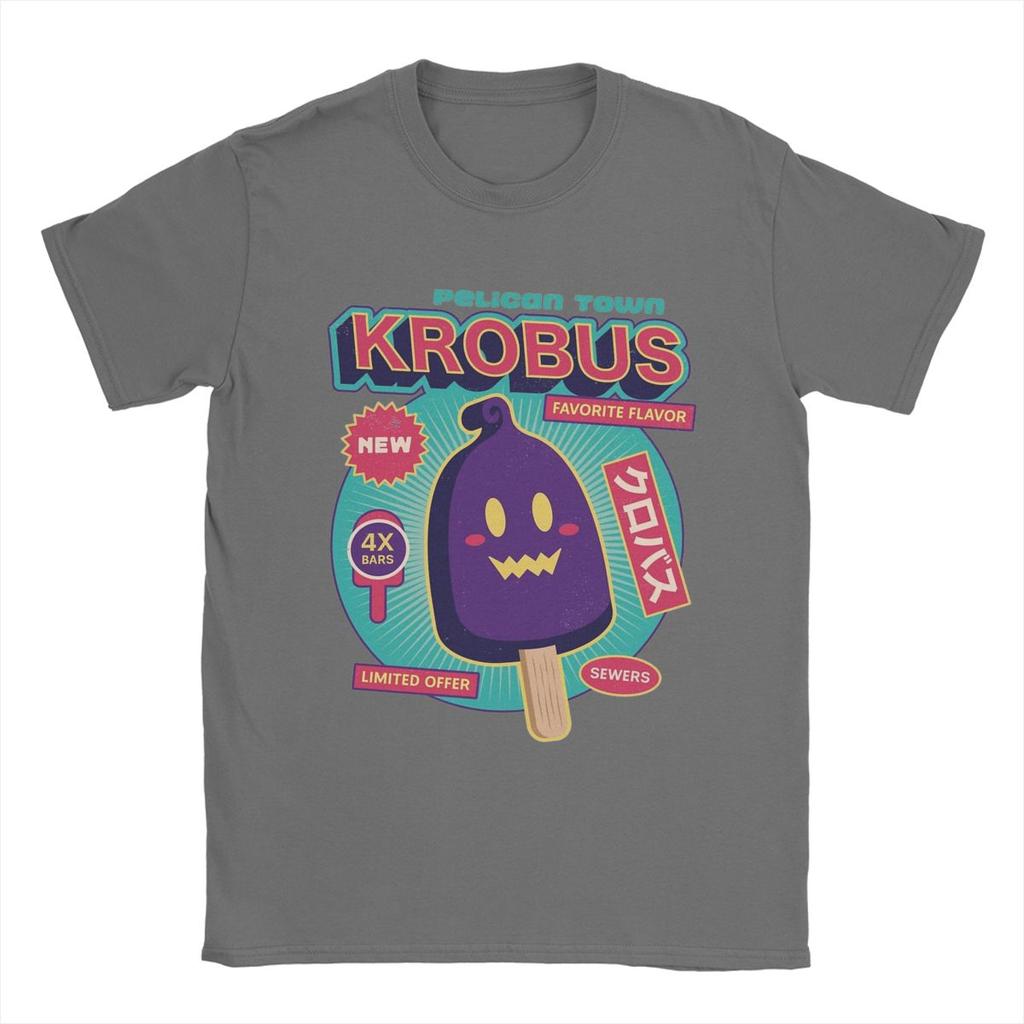 Männer Krobus Eis Stardew Valley T-Shirt Spiel Anime Baumwollkleidung Lustiges Kurzarm Rundhals T-Shirt Bedrucktes T-Shirt