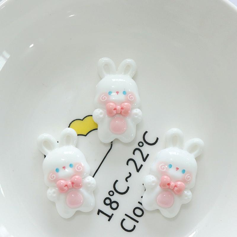 10Pcs New Cute Resin Bee Rabbit Monkey Little Bear Series Flat Back Fit Phone Deco Parts Embellishments For Hair Bows Accessorie