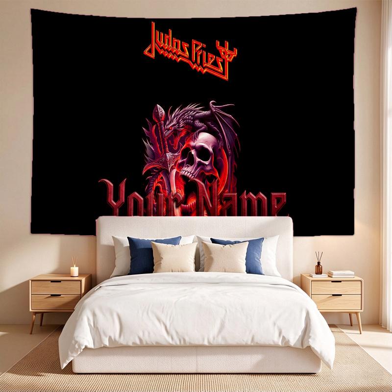 Judas Priest (1) Custom Name Tapestry Wall Hanging Tapestry Wall Art Decor for Bedroom Living Room