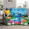 Cartoon Blue dog Blanket Flannel Blanket for bed, sofa, Camping, Hiking, Picnic Essentials, gift for family Fan gifts