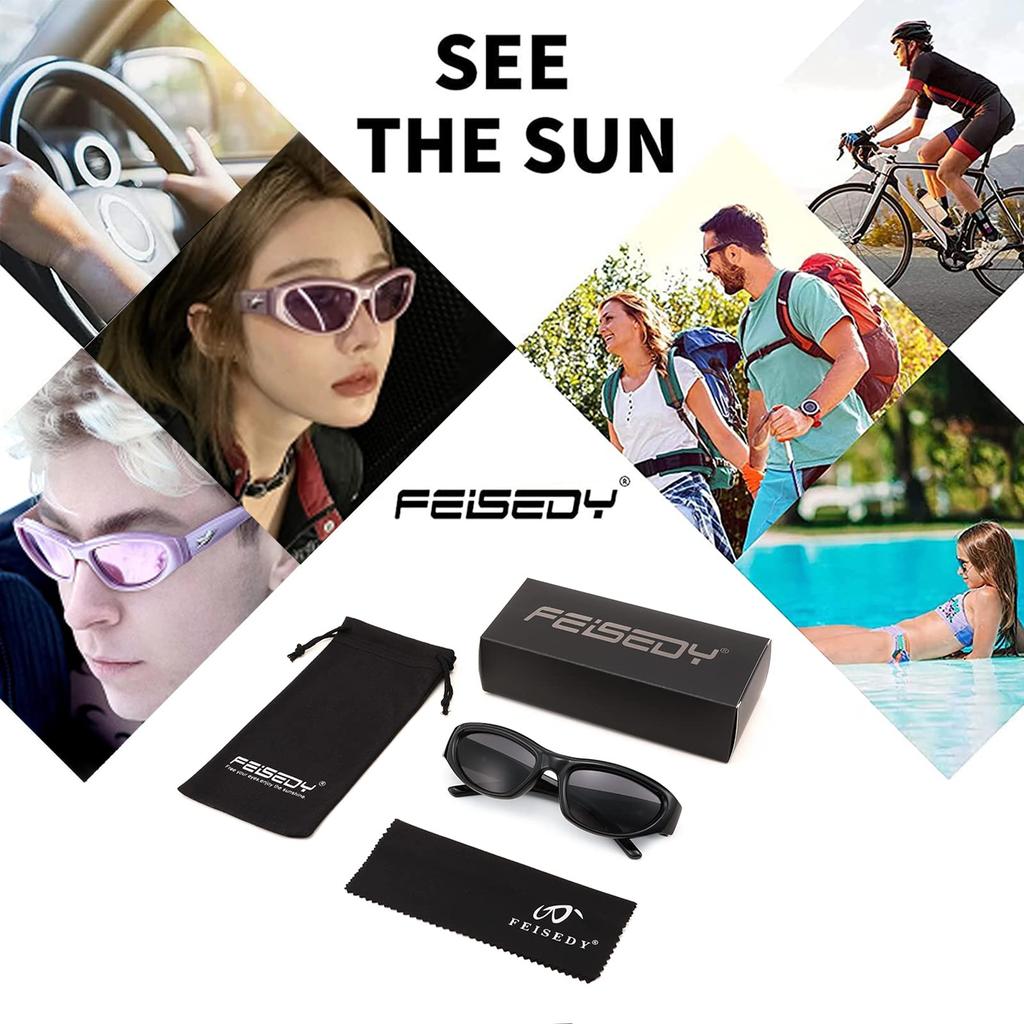 FEISEDY Y2K Cat Eye Sunglasses for Retro American UV400 Pentagram Smaller Perfect for and B1088 Women, Style, Protection, Pattern, Face, Driving,