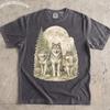 T-shirt Vintage Trois Loups Lune, T-shirt Graphique Meme Ironique des Années 90, Haut Confortable Couleurs Dark Granola, Vêtement Pack de Loups Rétro, Cadeau Nature Core