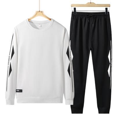 Lässiges Sportset Herren Herbst/Winter Herren Koreanische Edition Lässig Rundhals Vielseitiges Zweiteiliges Set
