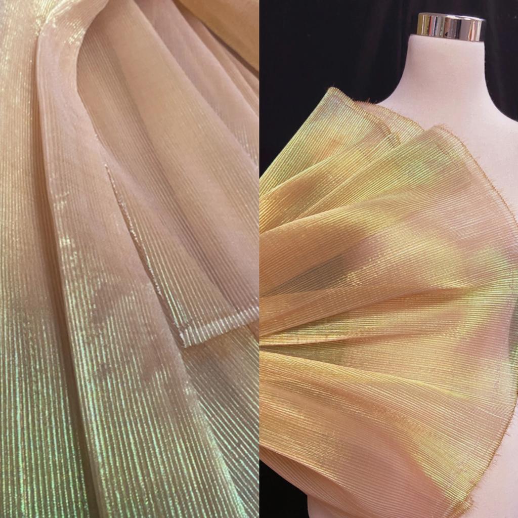 100x150cm Organza Faltenstoff Florales Design Gerader Hintergrund Brautkleid Designerstoff Bekleidung Nähstoffe