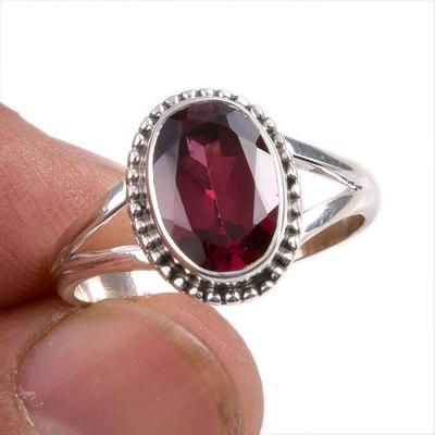 Natürlicher Granat Edelstein 925 Sterlingsilber Schmuck Ring Größe 8.5 p1n43