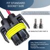 Pack-2 H11 Socket Wire Harness Connectors, Waterproof Fog Light Harness Plug, Multi-Purpose Pigtail Adapter Plug, For Fog Light High Low Beam Bulb