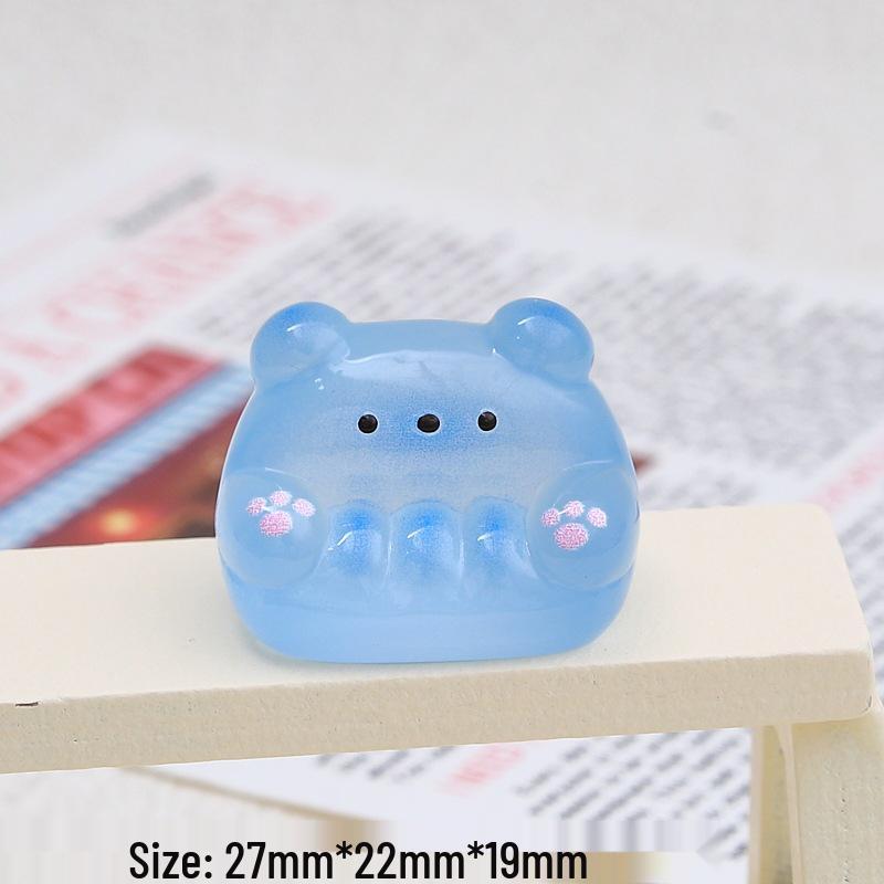 Handmade Resin Hair Clips & Croc Charms with Luminous Bear and Cartoon Designs