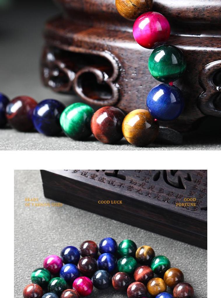 8mm Round Colored Tiger Eye Beads for DIY Jewelry & Accessories