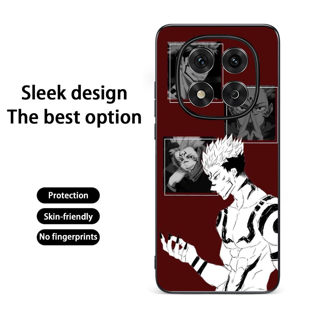 Sukuna cool anime demon pattern Phone Case For Redmi Note 14 13 12 11 Pro Plus S 5G 14C A3 Soft Black Phone Cover