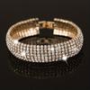 Fashionable 7-row Curved Full Gloss Artificial Rhinestone Decorative Elegant Bracelet, Exquisite Gift for Women