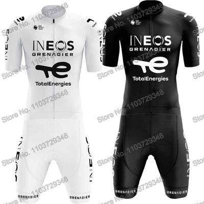 Ineos Grenadier 2025 Maillot de Ciclismo para Hombre Conjunto Ropa de Ciclismo de Verano Camisa Blanca para Bicicleta de Carretera Traje Culotte para Bicicleta MTB Mujer