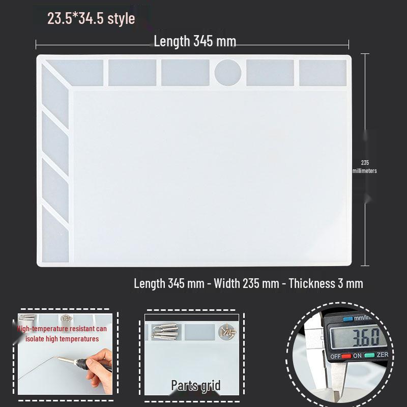 Multi-Style Magnetic Silicone Repair Pad - High-Temp Resistant, Grooved Workbench Heat Insulation Mat