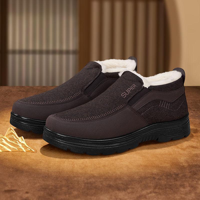 Cloth Shoes Men's Winter Velvet Thickened Non-slip New Wool Platform Dad Cotton Shoes