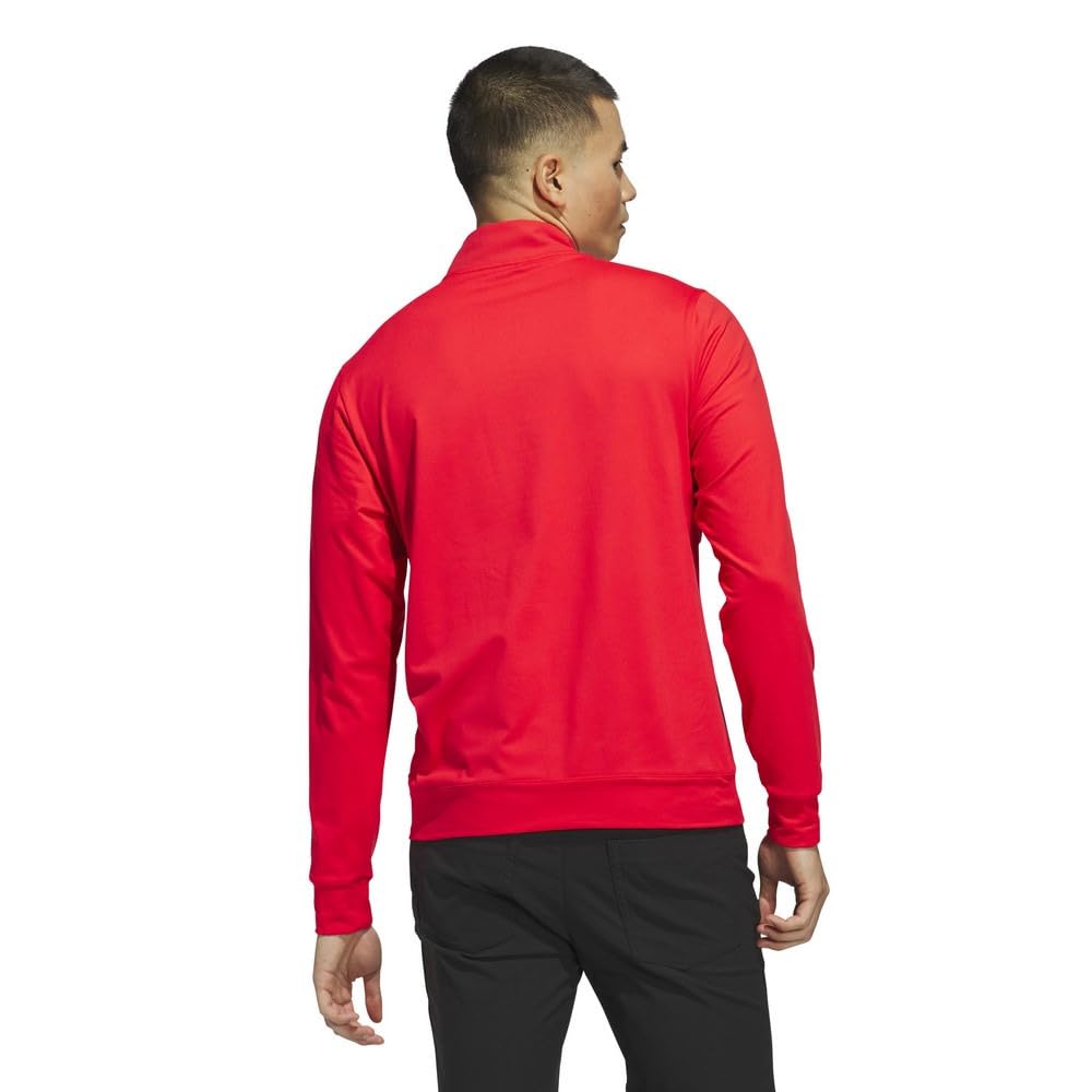 Adidas Golf Men's Adizero Fabric Mix Long Sleeve Half Zip Golf Jacket In Pure Ruby