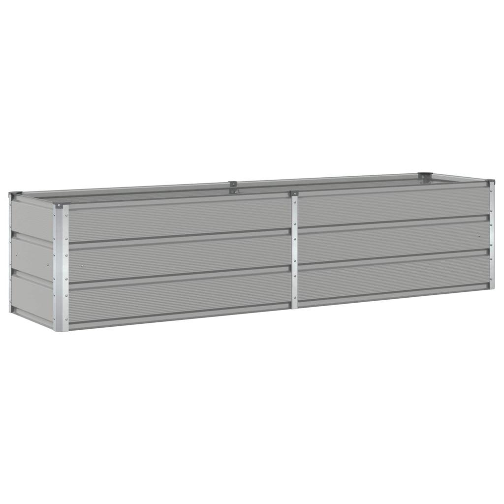 Planting Trough Light Grey 195 X 50 X 45 Cm Galvanized Steel