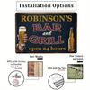 Personalized Aluminum Bar & Grill Sign 20x30cm Custom Text Logo Metal Plaque Man Cave Pub Wall Decor for Home Bar Restaurant