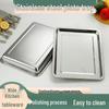Stainless Steel Rectangular Tray - Multi-Purpose for BBQ, Rice, Fish, and Commercial Use.