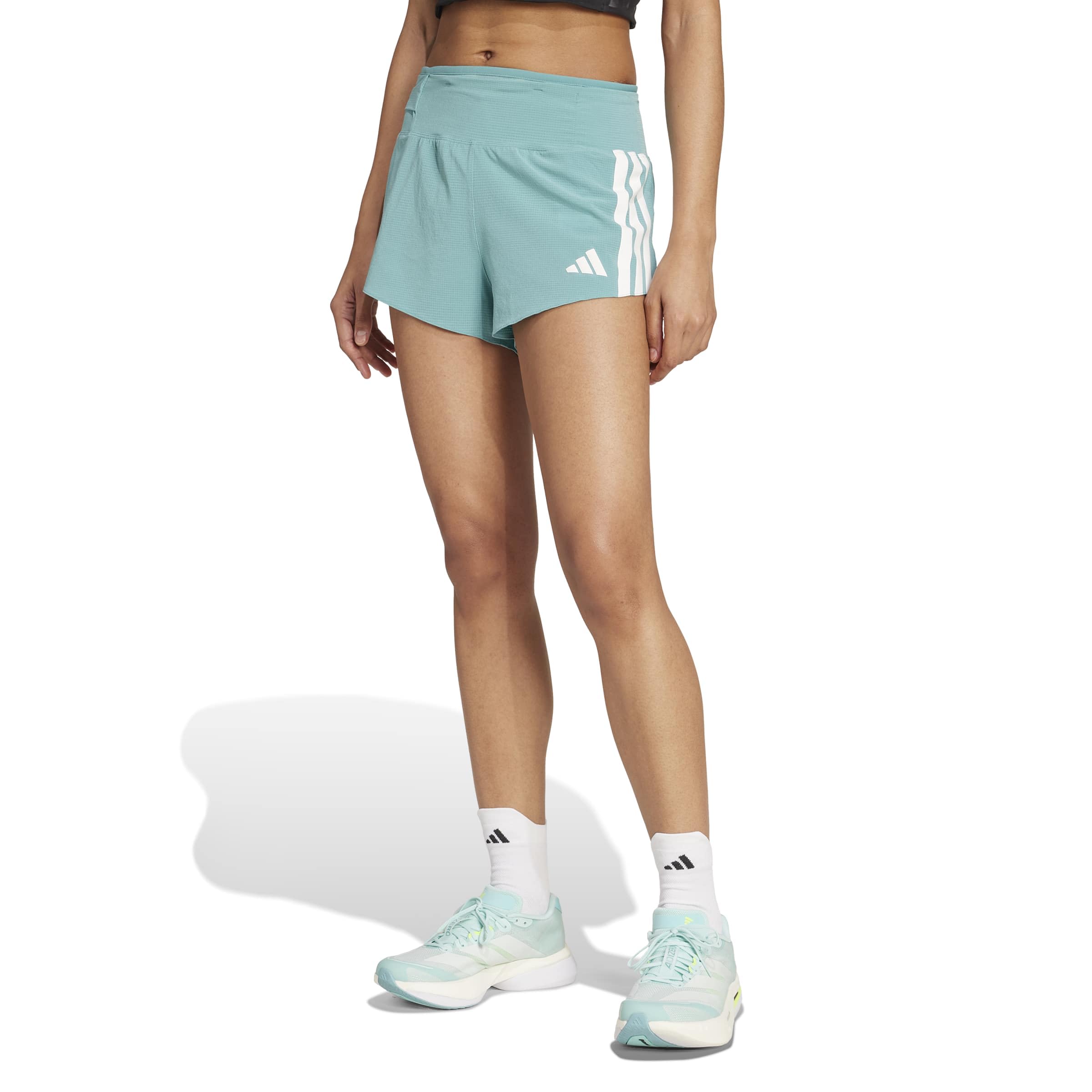 

Adidas Women s Adizero GEL KKK59 Running Shorts, Powder Teal (JV7166)