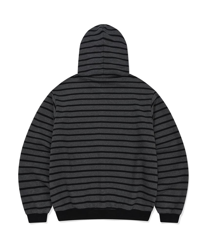 Wacky Willy Striped Zip-Up Hoodie Gray