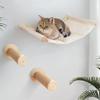 Wall-mounted  Cat Scratching Post Space-saving Wooden Hammock Pet Activity and Rest Set