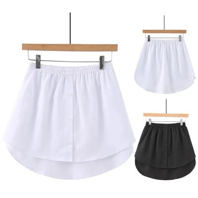 Yousheng Women Mini Skirt Elastic Waist Design Solid Color Short Skirt Buttons Decor Casual Style Bottom Wear