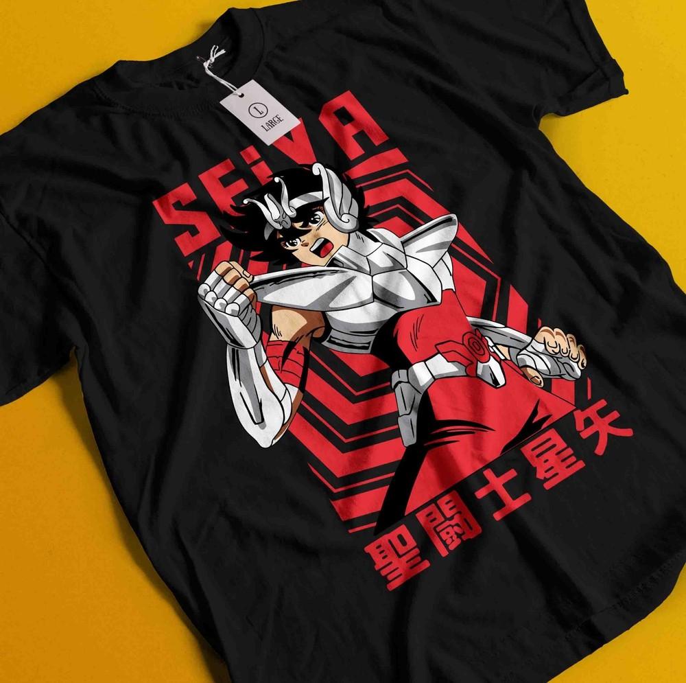 

Saint Seiya Pegasus T-Shirt knights Of the Zodiac Anime Graphic Tee Unisex S