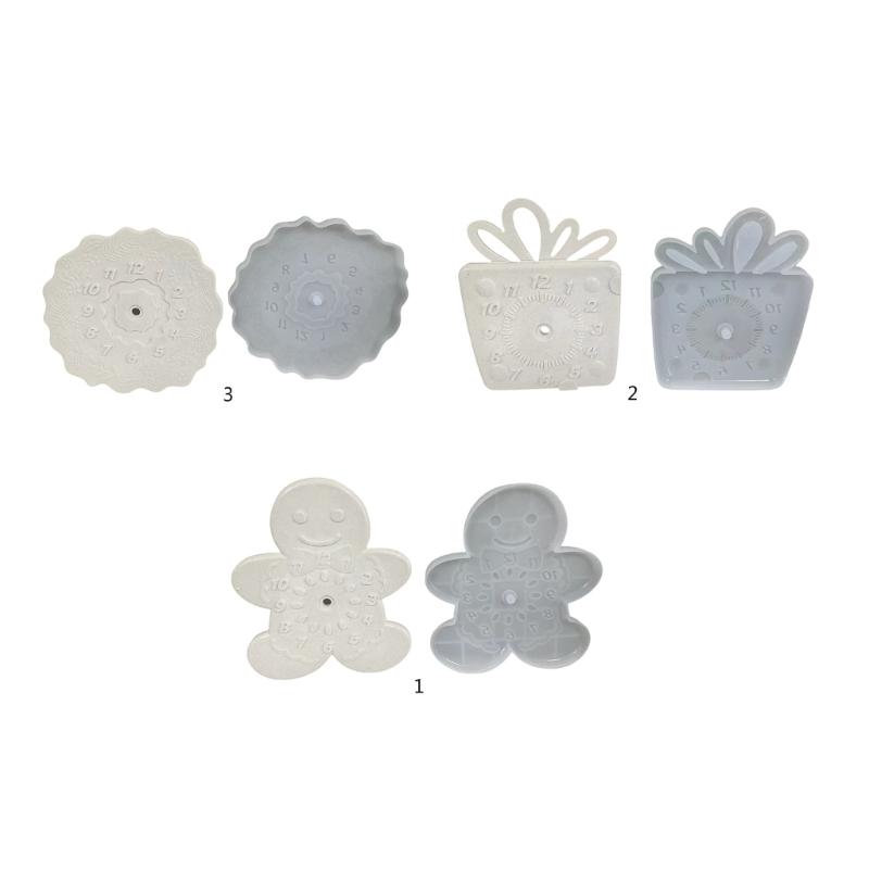 Christmas Gngerman Silicone Molds for Epoxy Resin, Clock Shaped Resin Silicone Molds for Candy Chocolate Fondant, Baking