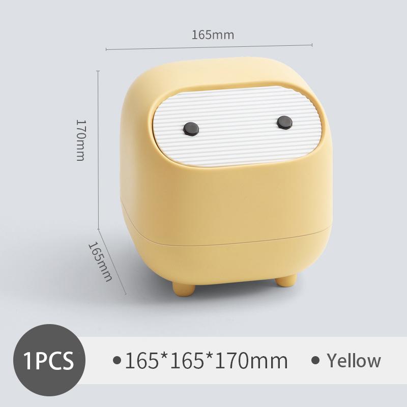 Ninja Desktop Trash Can Mini Multifunctional Double Layer Contrasting Color Pressing Trash Can Household With Lid Living Room