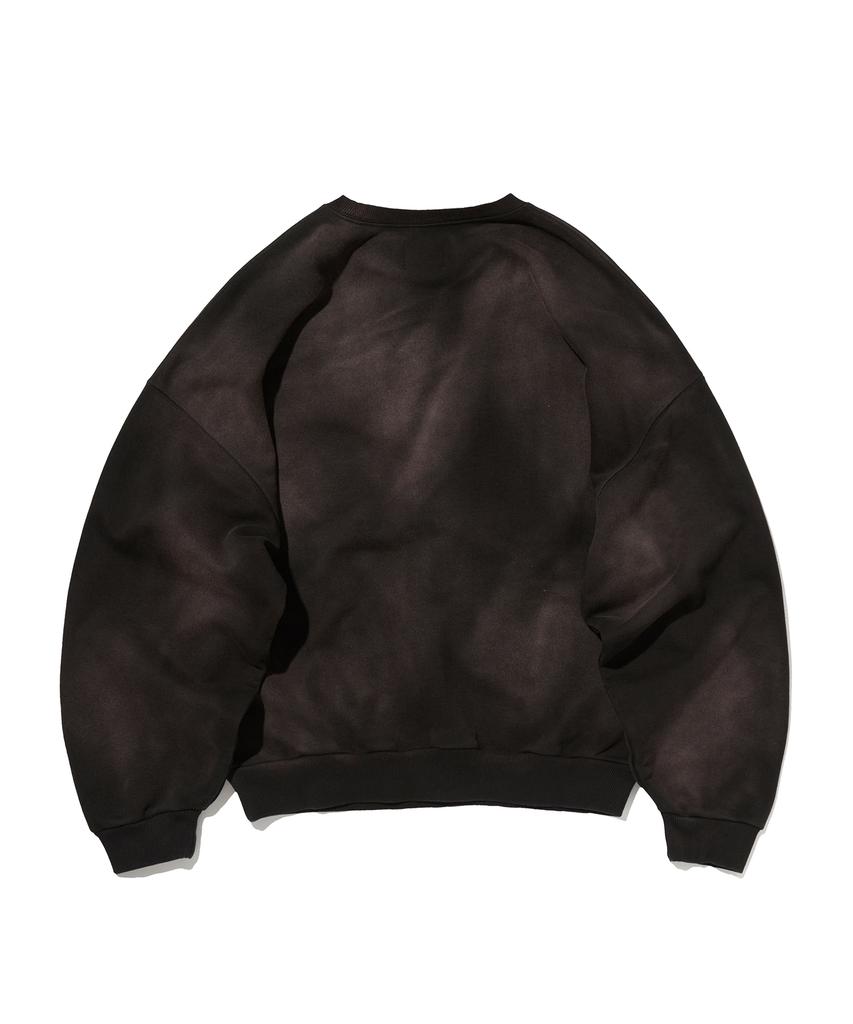 Seuweideu Cropped Washed Crewneck [Dark Black]