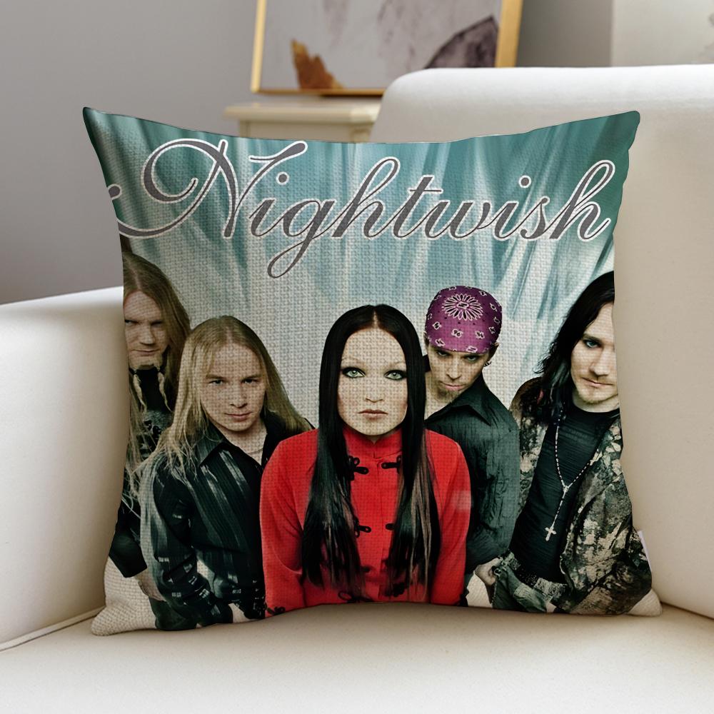 

Symphonic NNightwishS Cushion Cover Breathable and skinfriendly linen pillowcase square removable and washable cushion 30X30cm