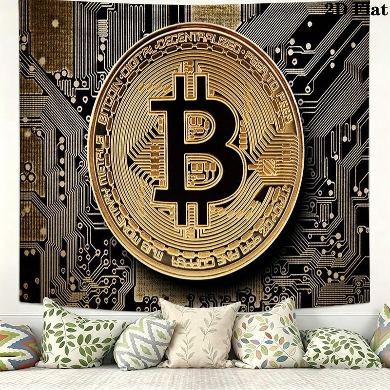 Bitcoin Pattern Home Decor Tapestry, Wall Hanging, Decorative RV Wall Cloth.MGT0918124